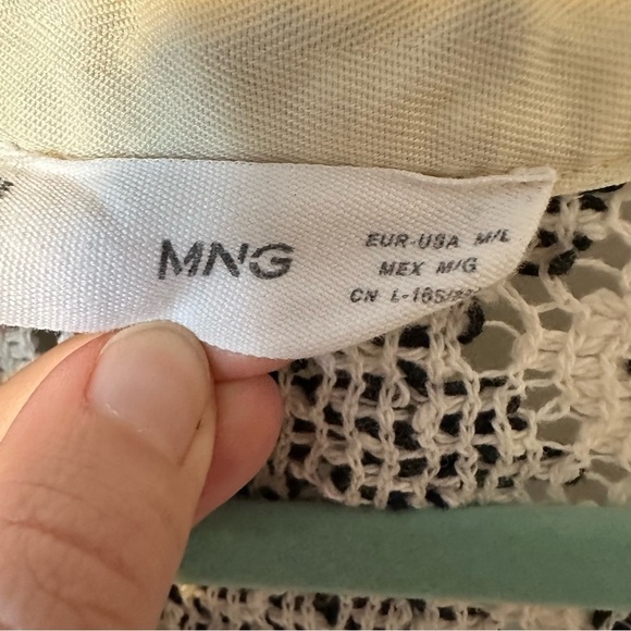 MNG mango open workknit cotton wool blend fridge crochet shawl cardigan - Picture 7 of 8